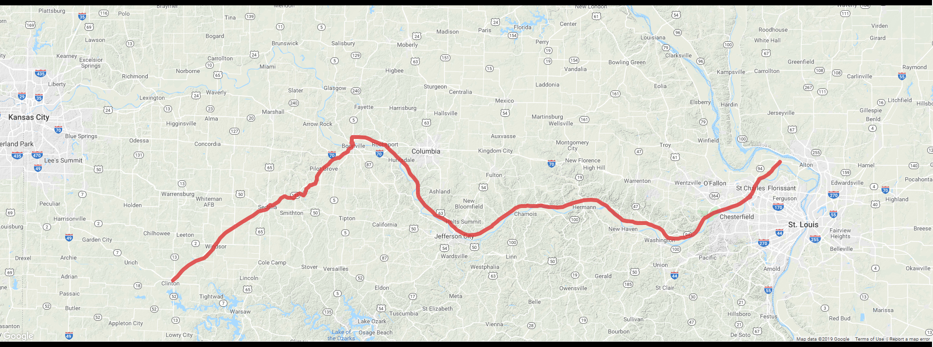 Printable Katy Trail Map